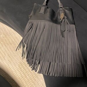 Aldo Black Fringe Tote Bag